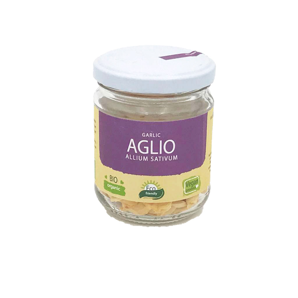Aglio biologico. Ingredienti: aglio. Prodotto e confezionato da TERRA MADRE di Gallo Giuseppe, Fossalto (CB). Sapori Molisani